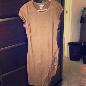 Soft brown dress with fringe